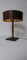 Lámpara de mesa con base cuadrada de cuero marrón atribuida a Jacques Adnet para ILG, Imagen 5