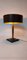 Tischlampe mit quadratischem Fuß aus braunem Leder, Jacques Adnet zugeschrieben für ILG 12