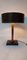Lampada da tavolo con base quadrata in pelle marrone attribuita a Jacques Adnet per ILG, Immagine 11