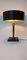 Tischlampe mit quadratischem Fuß aus braunem Leder, Jacques Adnet zugeschrieben für ILG 20