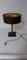 Tischlampe mit quadratischem Fuß aus braunem Leder, Jacques Adnet zugeschrieben für ILG 8