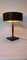 Lampada da tavolo con base quadrata in pelle marrone attribuita a Jacques Adnet per ILG, Immagine 16