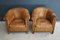 Vintage Cognac Leather Club Chairs, Set of 2, Image 5