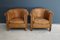 Vintage Cognac Leather Club Chairs, Set of 2 1