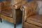 Vintage Dutch Cognac Leather Club Chairs, Set of 2, Immagine 3