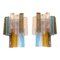 Multicolored Squared Murano Glass Wall Sconces by Simoeng, Set of 2 1