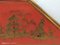 Rot Lackierte Dekorative Holzplatte mit Landschaft, China, 1950er 2