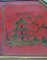 Red Lacquered Wooden Decorative Panel with Landscape, China, 1950s 3