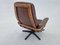 Fauteuil Pivotant Mid-Century en Cuir et Bois de Göte Möbler Nässjö, Suède, 1969 14