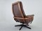 Mid-Century Swivel Leather and Wood Armchair from Göte Möbler Nässjö, Sweden, 1969 2