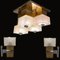 Lámpara de techo y pared Sciolari cúbica de Gaetano Sciolari, años 70. Juego de 4, Imagen 3