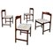 Chaises de Salle à Manger Modernes en Hêtre et Cuir Blanc de Poltronova, Italie, 1960s, Set de 4 1