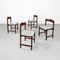 Italian Modern Dining Chairs in Beech and White Leather from Poltronova, 1960s, Set of 4 2