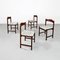 Italian Modern Dining Chairs in Beech and White Leather from Poltronova, 1960s, Set of 4, Image 2