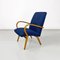Dänischer Sessel aus Buche & Blauer Baumwolle, 1960er 2