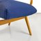 Danish Armchair in Beech & Blue Cotton, 1960s 16