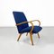 Dänischer Sessel aus Buche & Blauer Baumwolle, 1960er 4