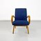 Fauteuil en Hêtre et Coton Bleu, Danemark, 1960s 3