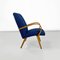 Dänischer Sessel aus Buche & Blauer Baumwolle, 1960er 5