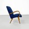 Fauteuil en Hêtre et Coton Bleu, Danemark, 1960s 5