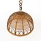 Mid-Century Rattan and Bamboo Pendant, Italy, 1960s 10
