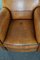 Large Vintage Sheep Leather Chairs, Set of 2, Image 6