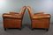 Large Vintage Sheep Leather Chairs, Set of 2 5