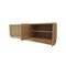 Italian Oak Wood Sideboard with Hand Carved Patterns and Travertine Marble Top, Image 4