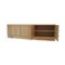 Italian Oak Wood Sideboard with Hand Carved Patterns and Travertine Marble Top 5