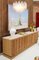 Italian Oak Wood Sideboard with Hand Carved Patterns and Travertine Marble Top 10
