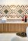 Italian Oak Wood Sideboard with Hand Carved Patterns and Travertine Marble Top 8