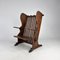 Arts & Crafts Handmade Wooden Sculptural Lounge Chair, 1900s 5