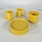 Yellow Dinnerware Set by Massimo Vignelli for Heller, 1970s, Set of 8 1