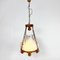 Large Brutalist Oak and Marbled Glass Pendant, 1960s 6