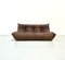 Mid-Century French Togo Sofa in Brown Leather by Michel Ducaroy for Ligne Roset 1