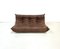 Mid-Century French Togo Sofa in Brown Leather by Michel Ducaroy for Ligne Roset 7