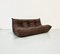Mid-Century French Togo Sofa in Brown Leather by Michel Ducaroy for Ligne Roset 5