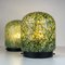 Lampes de Bureau en Verre Murano Neverrino Vert attribuées à Gae Aulenti pour Vistosi, Italie, 1970s, Set de 2 3