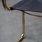 Tubular Dining Chairs in Brass and Black Leather, 1970s, Set of 4 6