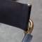 Tubular Dining Chairs in Brass and Black Leather, 1970s, Set of 4, Image 5