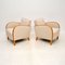 Art Deco Armchairs in Satin Birch, 1930s, Set of 2 3