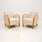 Art Deco Armchairs in Satin Birch, 1930s, Set of 2 1