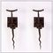 Brutalist Wrought Iron Wall Candleholders, Set of 2 3