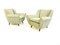 Fauteuils Vintage Vert Clair avec Structure en Bois, Italie, 1950s, Set de 2 2