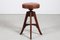 Danish Sculptural 3-Legged Wood Swivel Stool with Leather Seat by Fritz Hansen, 1920s 1