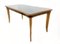 Vintage Beech and Maple Dining Table with Patterned Glass Top, Italy, 1950s 1
