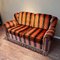 Orange & Black Striped Velvet Fringe Sofa, 1960s 5