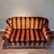 Orange & Black Striped Velvet Fringe Sofa, 1960s 3