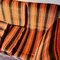 Orange & Black Striped Velvet Fringe Sofa, 1960s, Image 9