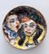 Glasierter Vintage Keramik Teller mit Zwei Clowns, Italien, 1950er 1